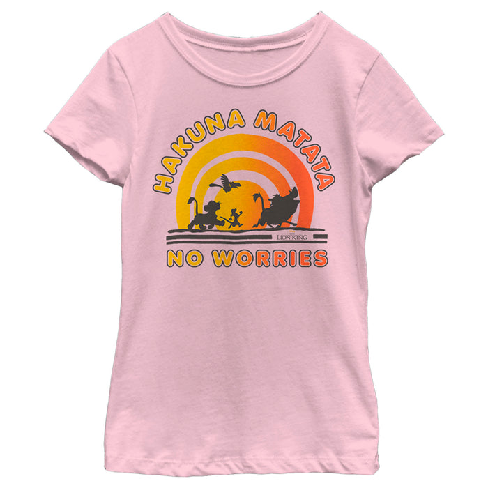 fifth sun Girl's Lion King No Worries Vibrant Sunshine T-Shirt