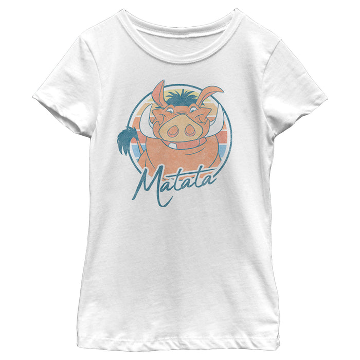 fifth sun Girl's Lion King Retro Matata Pumbaa T-Shirt