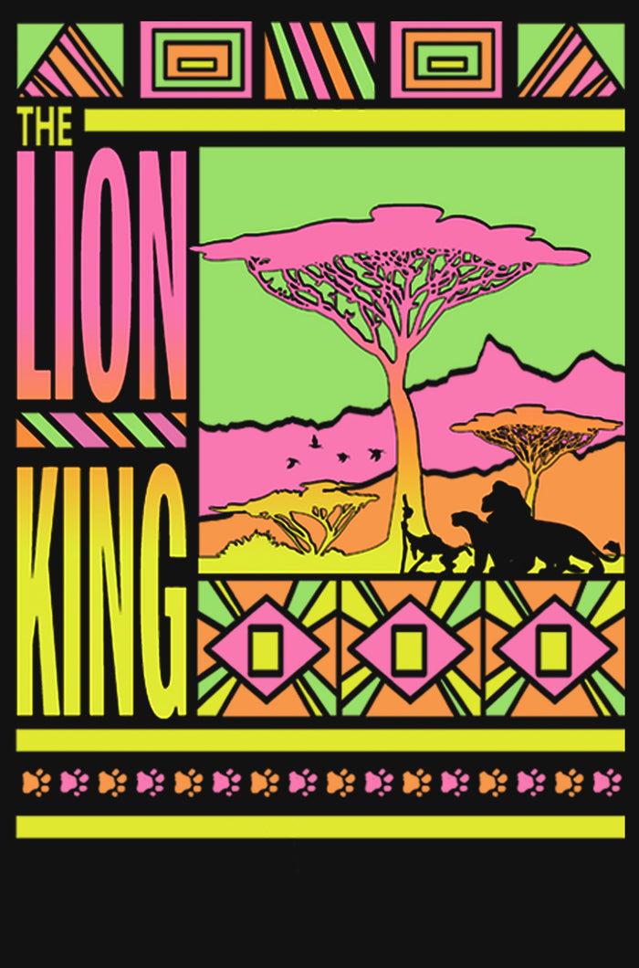 Fifth Sun Girl's Lion King Retro Neon Savannah T-Shirt