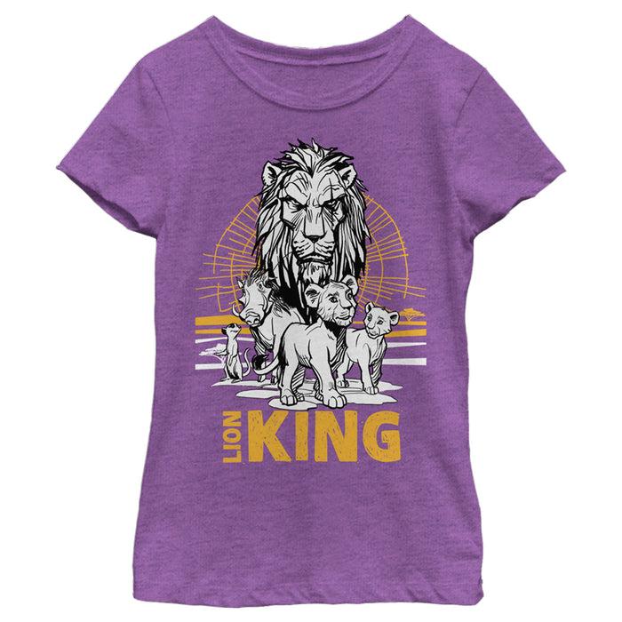 Fifth Sun Girl's Lion King Savannah Sunset Crew T-Shirt