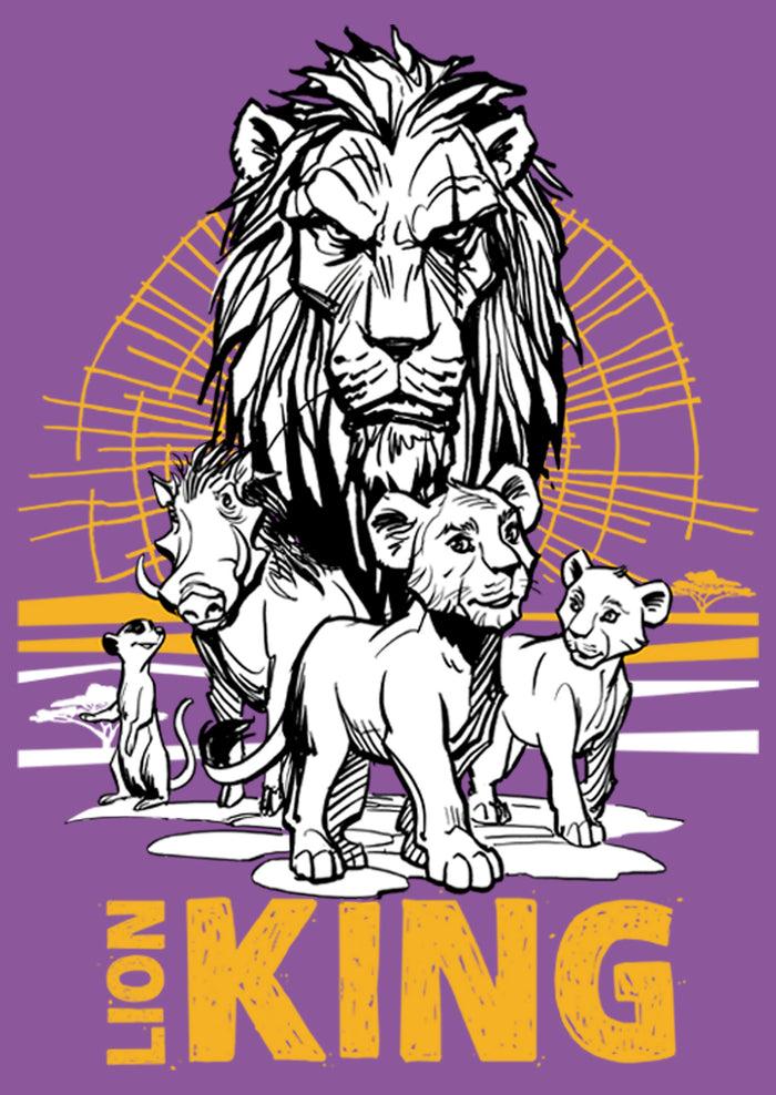 Fifth Sun Girl's Lion King Savannah Sunset Crew T-Shirt