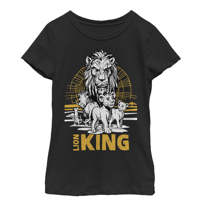 fifth sun Girl's Lion King Savannah Sunset Crew T-Shirt