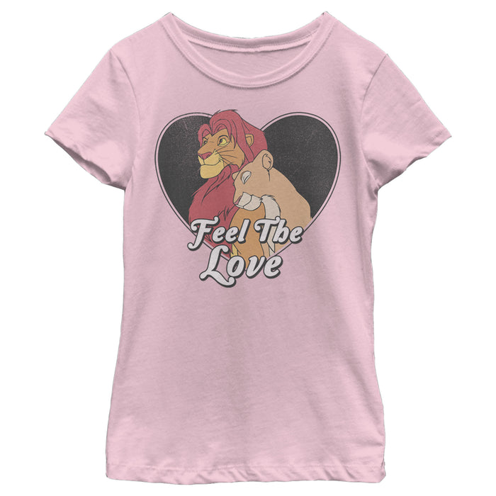 fifth sun Girl's Lion King Simba and Nala Feel The Love T-Shirt