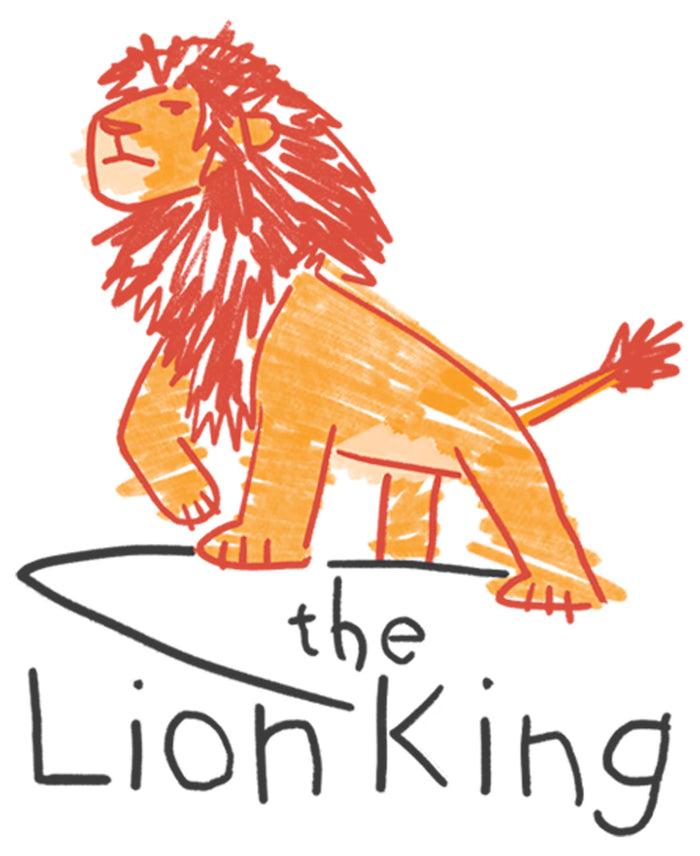 Fifth Sun Girl's Lion King Simba Cartoon Scrawl T-Shirt