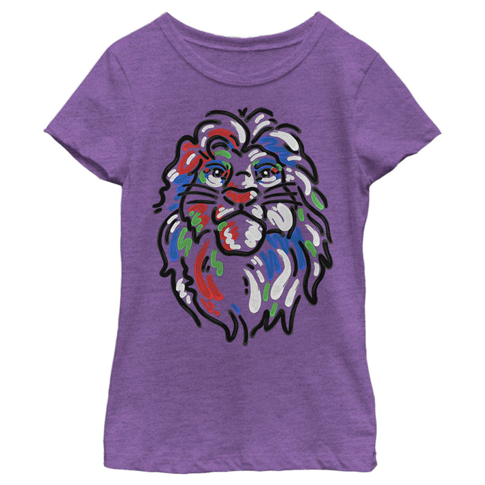 fifth sun Girl's Lion King Simba Face Paint T-Shirt