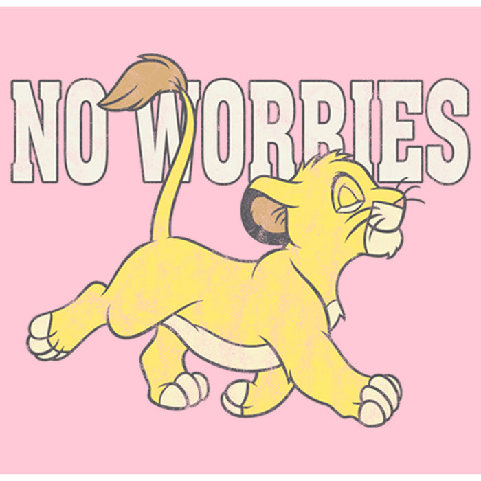 Fifth Sun Girl's Lion King Simba No Worries Distressed T-Shirt