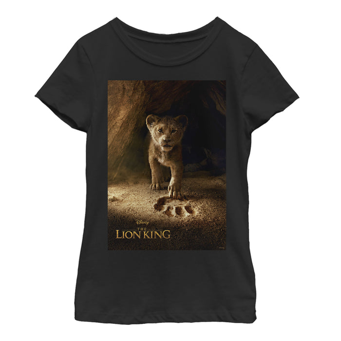 Fifth Sun Girl's Lion King Simba Paw Movie Poster T-Shirt
