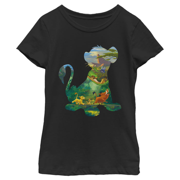 fifth sun Girl's Lion King Simba Silhouette Pride Rock T-Shirt