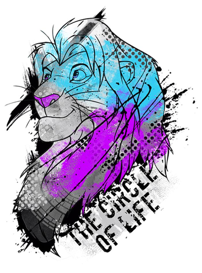 Fifth Sun Girl's Lion King Simba Splatter Art T-Shirt