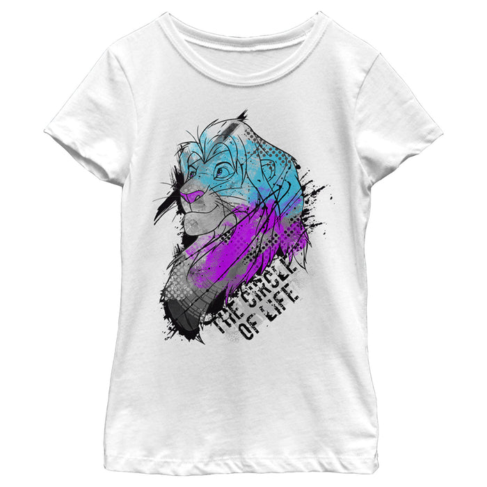 fifth sun Girl's Lion King Simba Splatter Art T-Shirt