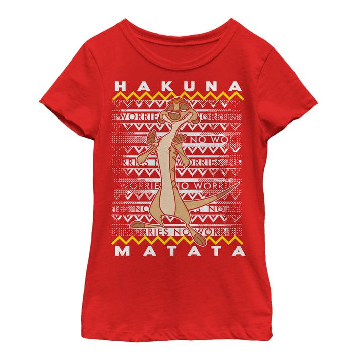 fifth sun Girl's Lion King Timon Diagonal Stripe T-Shirt
