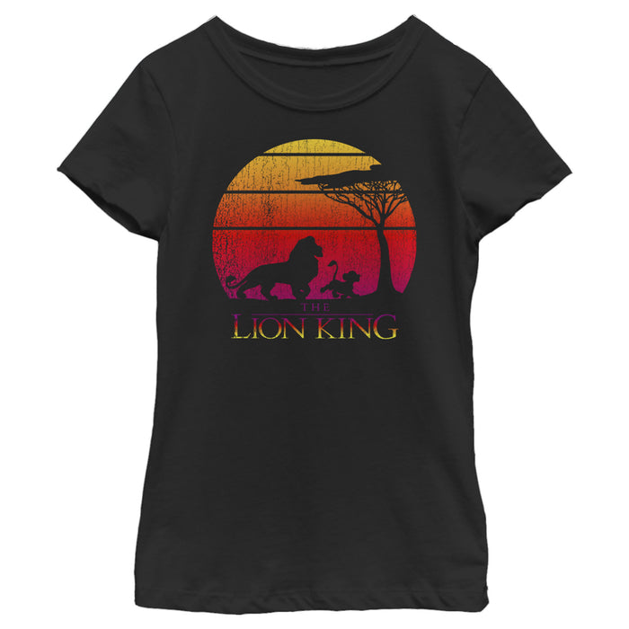fifth sun Girl's Lion King Vintage Sunset Logo T-Shirt