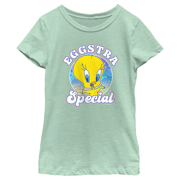 fifth sun Girl's Looney Tunes Easter Eggstar Special Tweety T-Shirt