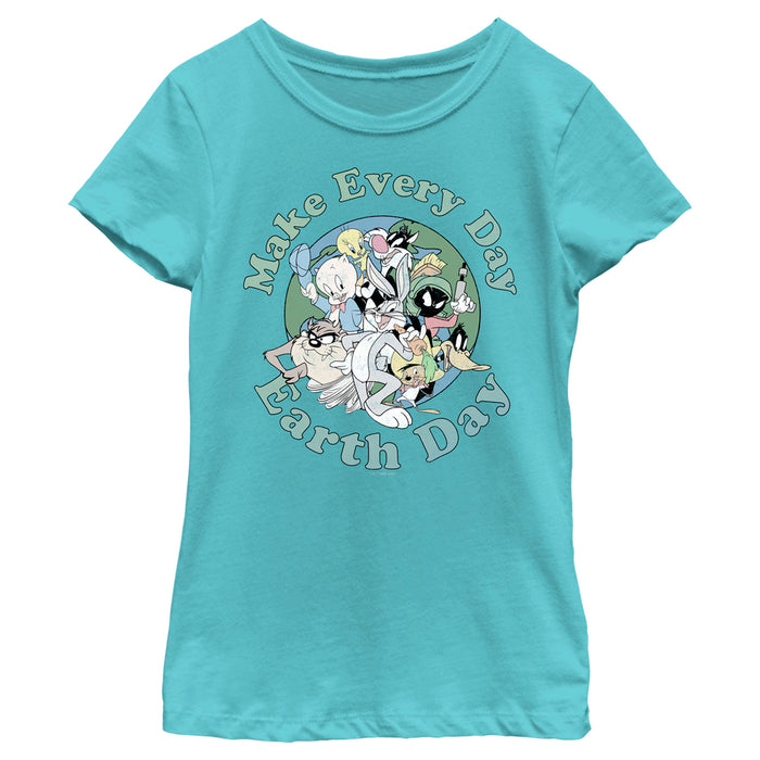 fifth sun Girl's Looney Tunes Every Day Is Earth Day Gang T-Shirt