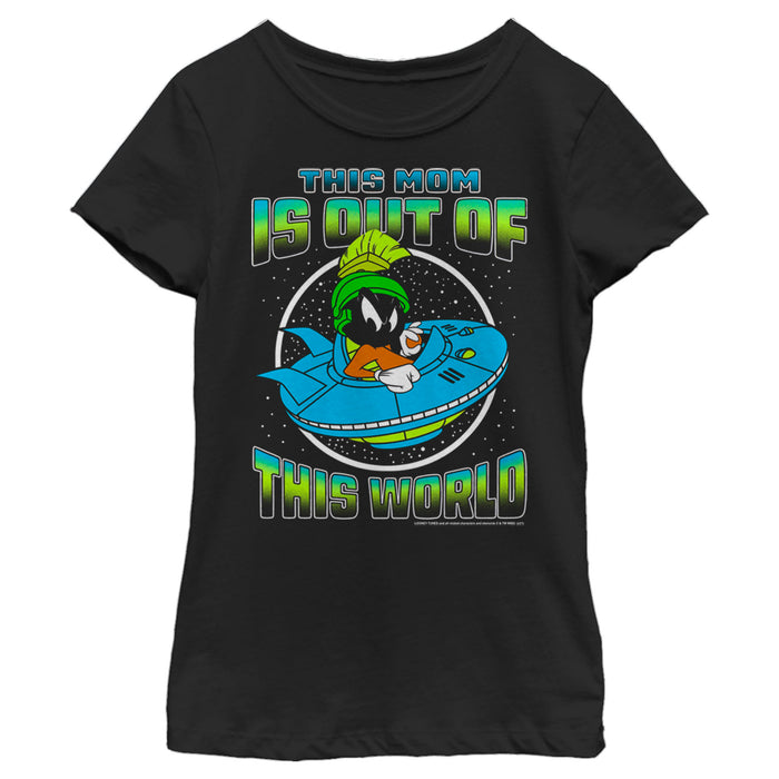 fifth sun Girl's Looney Tunes Mother's Day Marvin the Martian This Mom is Out of This World T-Shirt