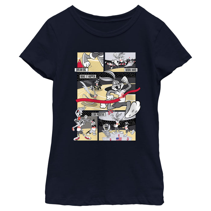 fifth sun Girl's Looney Tunes Number One Winner Comic Panels T-Shirt