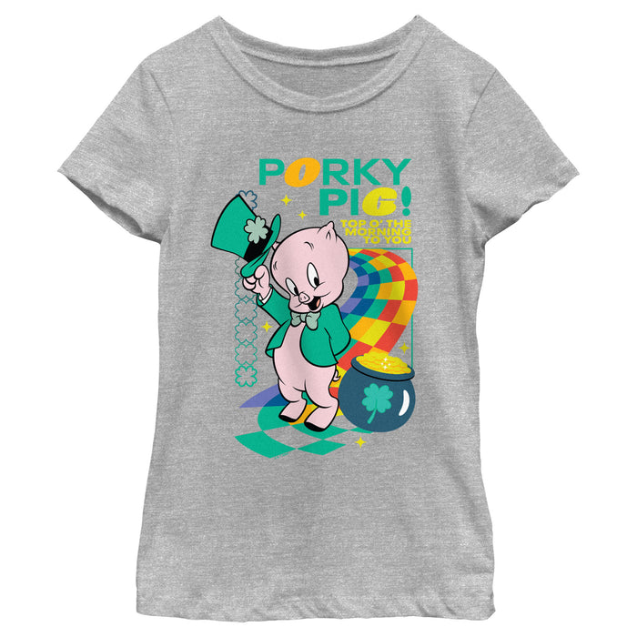 fifth sun Girl's Looney Tunes Porky Top o’ the Morning to You T-Shirt