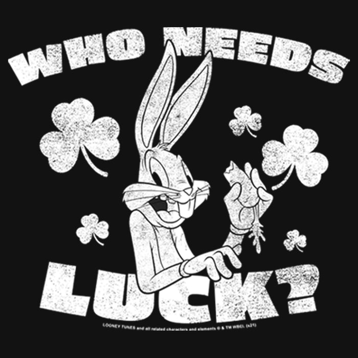 Fifth Sun Girl's Looney Tunes St. Patrick's Day Bugs Bunny Who Needs Luck? T-Shirt