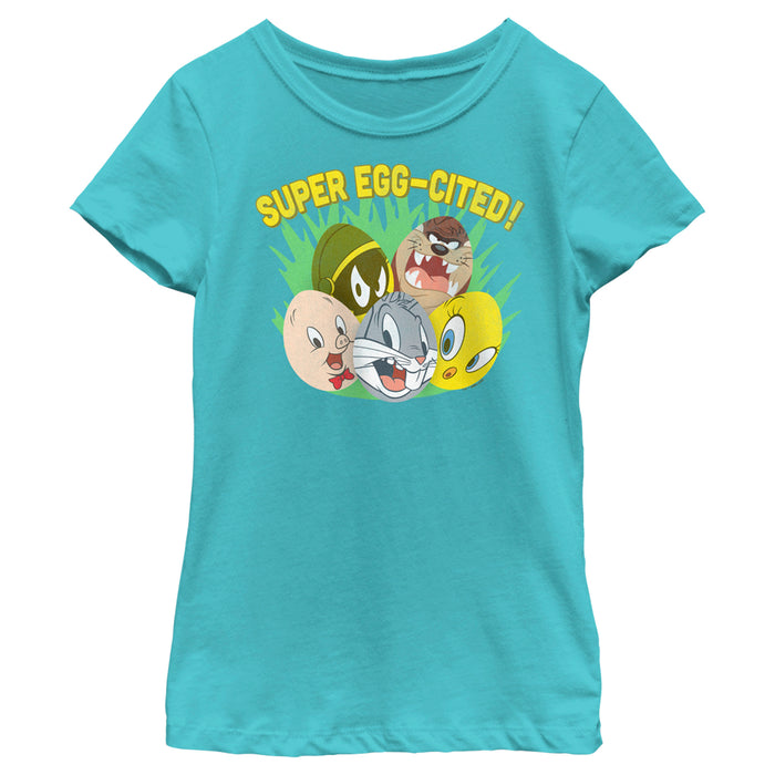 fifth sun Girl's Looney Tunes Super Egg-Cited Group Portrait T-Shirt