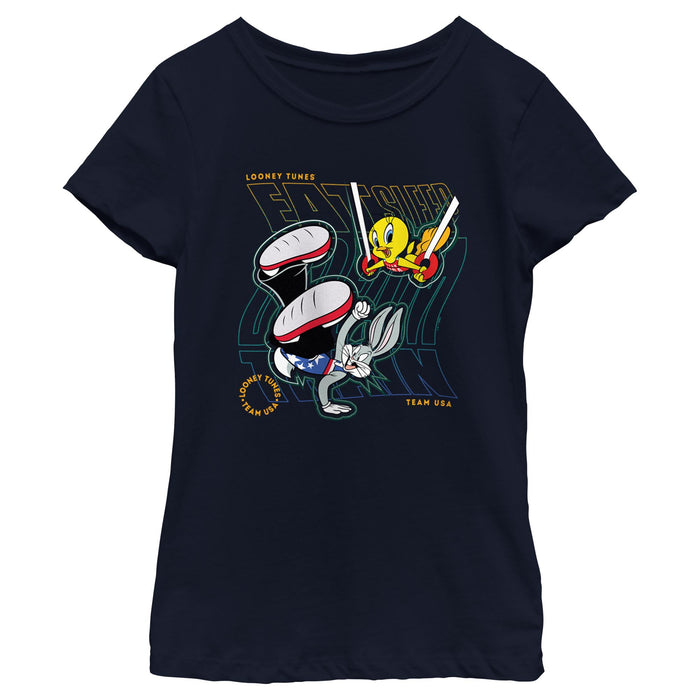 fifth sun Girl's Looney Tunes Tweety and Bugs Bunny Training T-Shirt