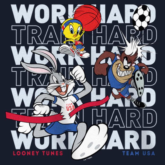 Fifth Sun Girl's Looney Tunes Work Hard Crew T-Shirt