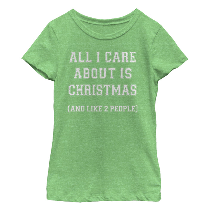 Fifth Sun Girl's Lost Gods Christmas And People All I Care About T-Shirt
