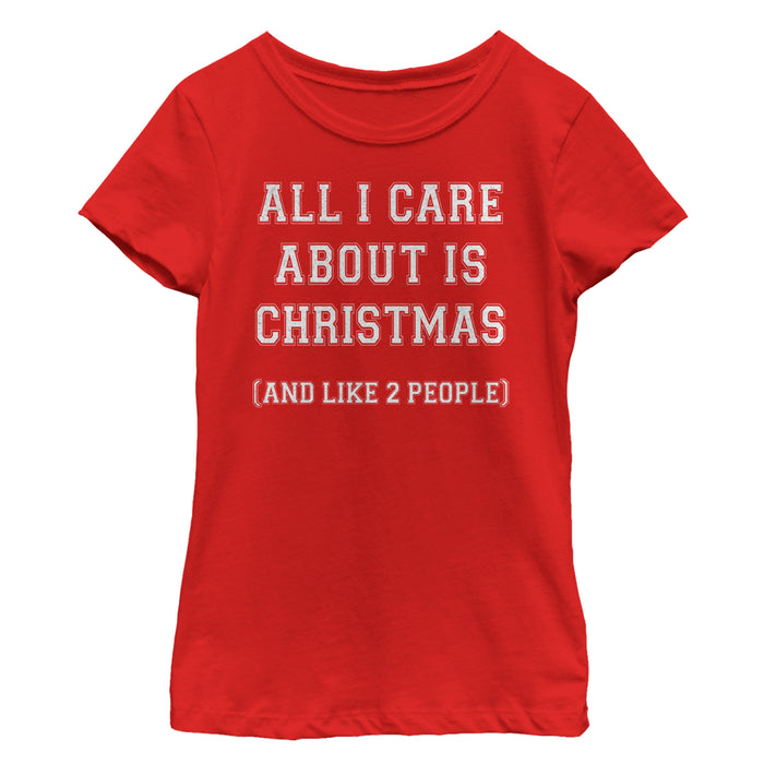 fifth sun Girl's Lost Gods Christmas and People All I Care About T-Shirt