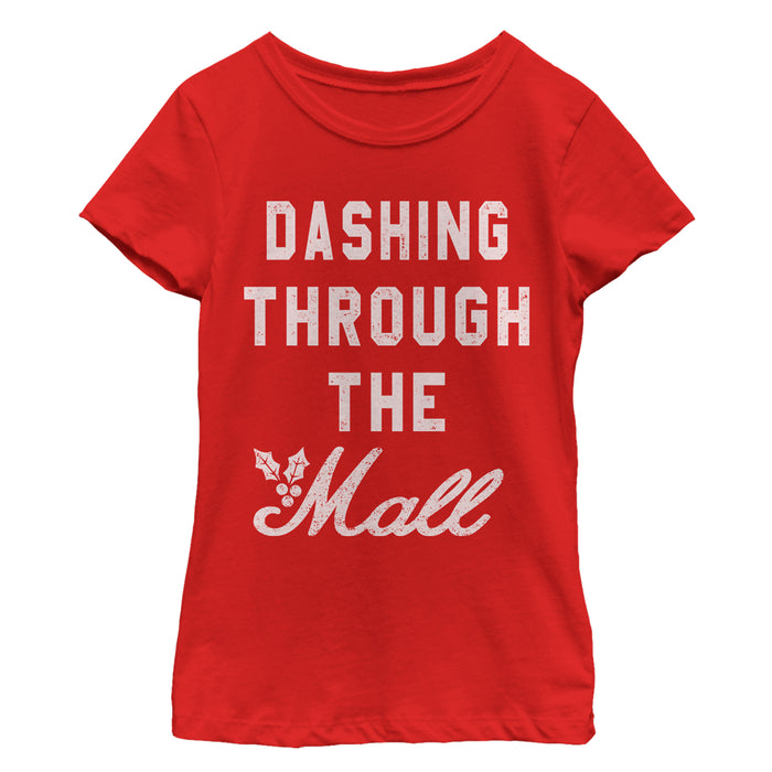 fifth sun Girl's Lost Gods Christmas Dashing Through Mall T-Shirt