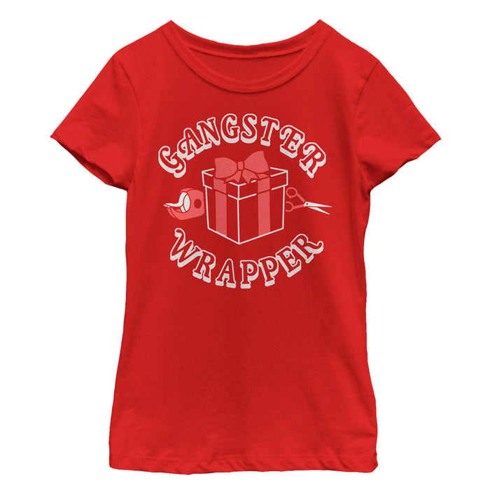 fifth sun Girl's Lost Gods Christmas Gangster Wrapper T-Shirt