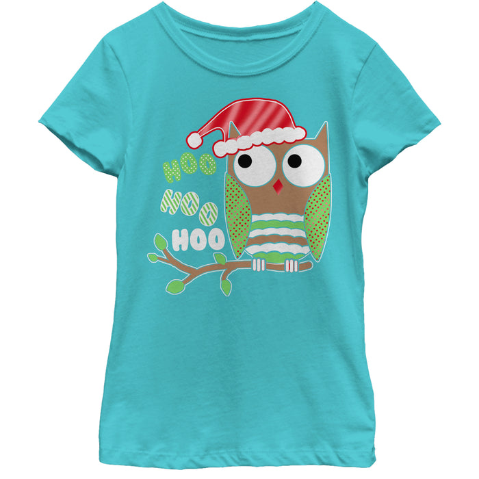 fifth sun Girl's Lost Gods Christmas Owl Hoo T-Shirt