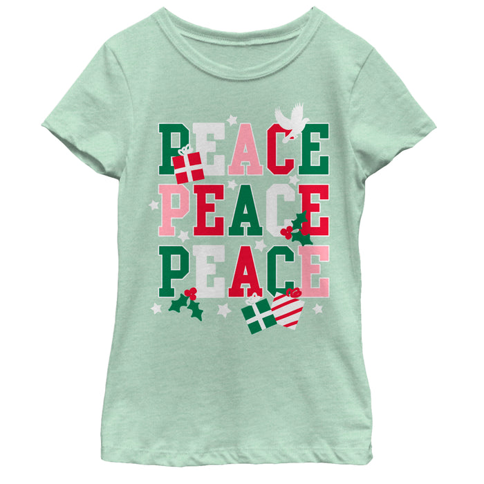 fifth sun Girl's Lost Gods Christmas Peace Gift T-Shirt