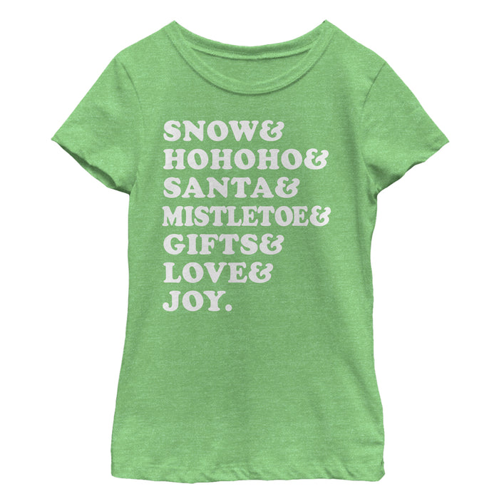 Fifth Sun Girl's Lost Gods Christmas Season List T-Shirt