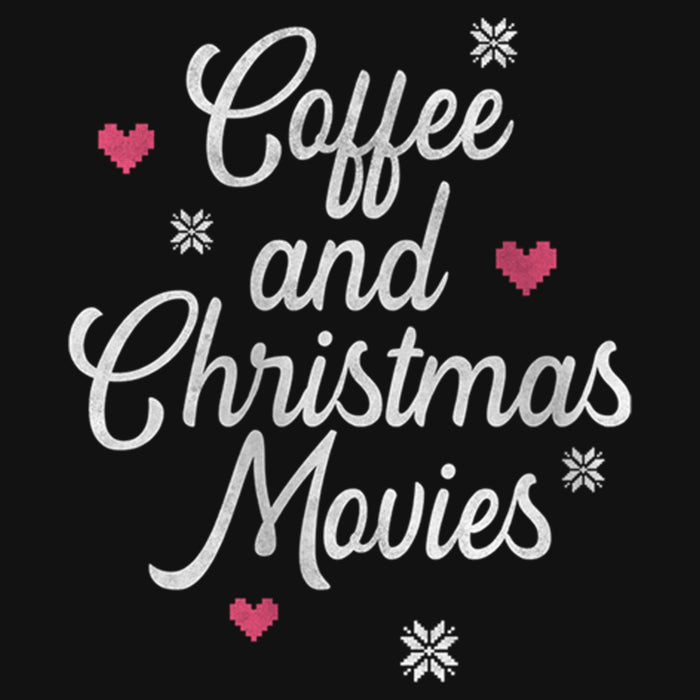 Fifth Sun Girl's Lost Gods Coffee And Christmas Movies Distressed T-Shirt