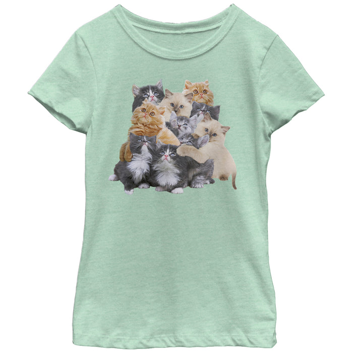 fifth sun Girl's Lost Gods Cute Kitten Group Hug T-Shirt