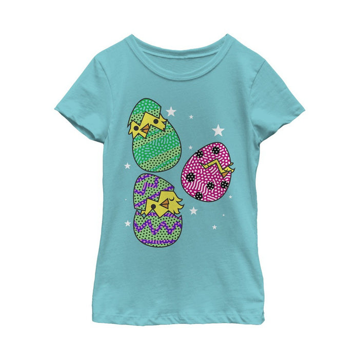 fifth sun Girl's Lost Gods Easter Chick Eggs T-Shirt