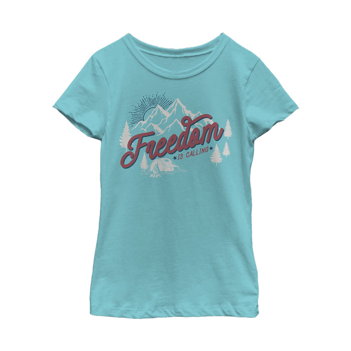 fifth sun Girl's Lost Gods Fourth of July Freedom is Calling T-Shirt
