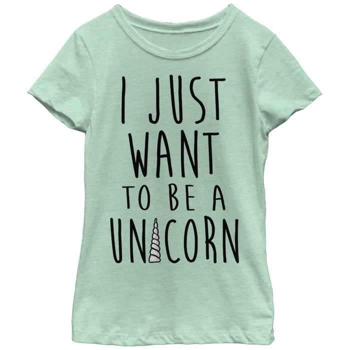 fifth sun Girl's Lost Gods I Just Want to be a Unicorn T-Shirt