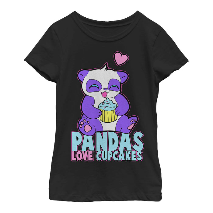 fifth sun Girl's Lost Gods Pandas Love Cupcakes T-Shirt