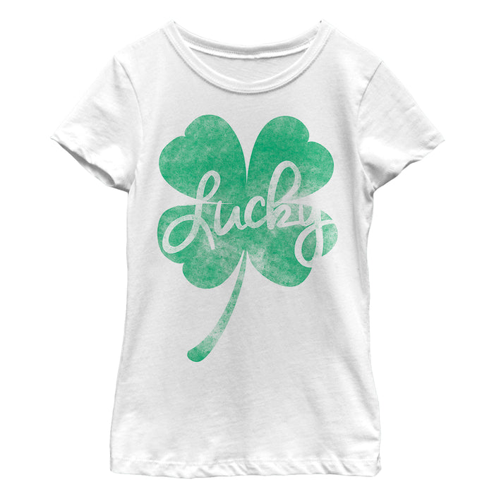 Fifth Sun Girl's Lost Gods St. Patrick's Day Lucky Retro Shamrock T-Shirt