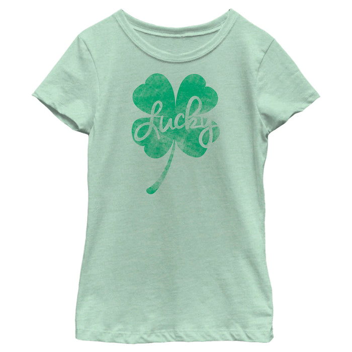 Fifth Sun Girl's Lost Gods St. Patrick's Day Lucky Retro Shamrock T-Shirt