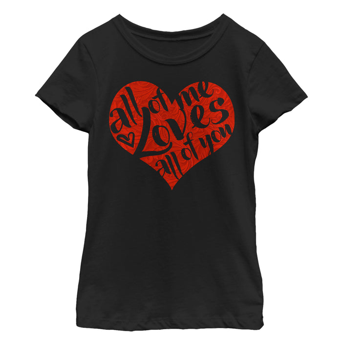 Fifth Sun Girl's Lost Gods Valentine's Day All Of Me Loves All Of You T-Shirt