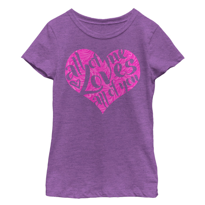 fifth sun Girl's Lost Gods Valentine's Day All of Me Loves All of You T-Shirt