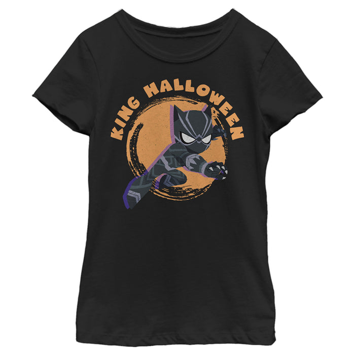 fifth sun Girl's Marvel Animated Black Panther King Halloween T-Shirt