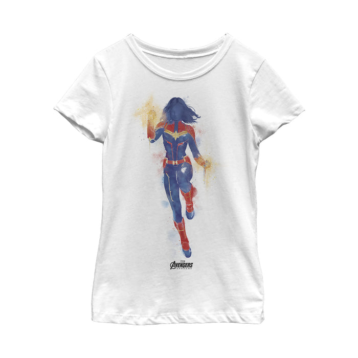 fifth sun Girl's Marvel Avengers: Endgame Captain Marvel Spray Paint T-Shirt