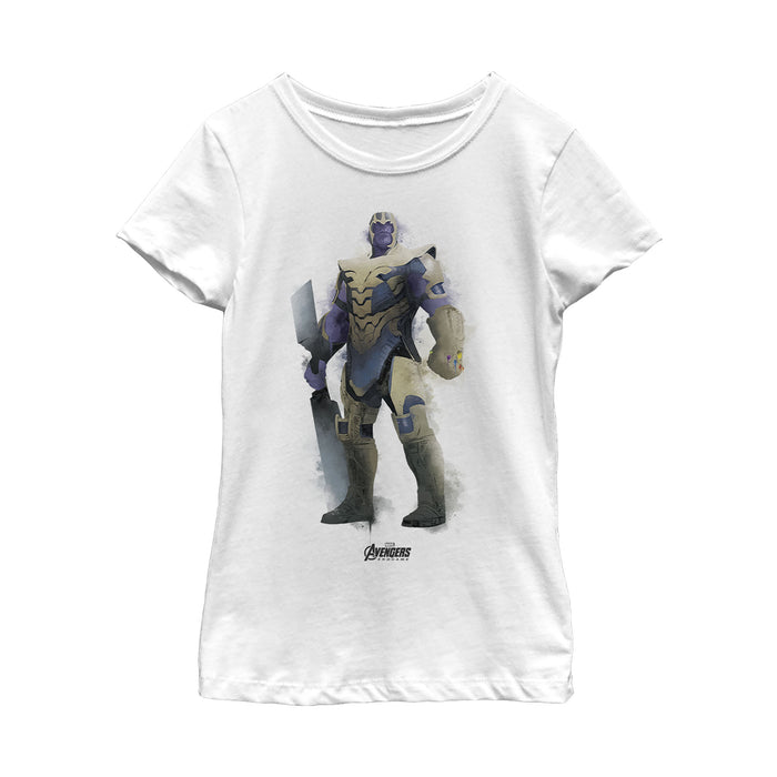 fifth sun Girl's Marvel Avengers: Endgame Thanos Spray Paint T-Shirt