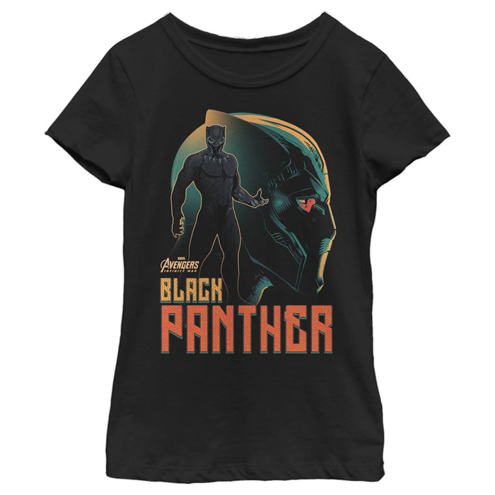 fifth sun Girl's Marvel Avengers: Infinity War Black Panther Portrait T-Shirt