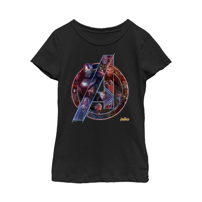 fifth sun Girl's Marvel Avengers: Infinity War Logo T-Shirt