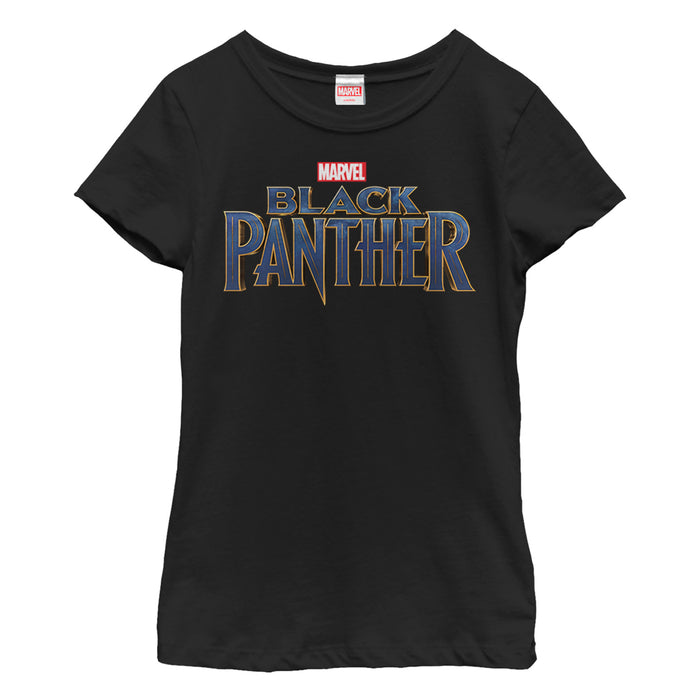 fifth sun Girl's Marvel Black Panther 2018 Text Logo T-Shirt