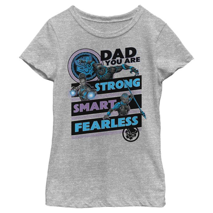 fifth sun Girl's Marvel Black Panther Dad You are Strong Smart Fearless T-Shirt