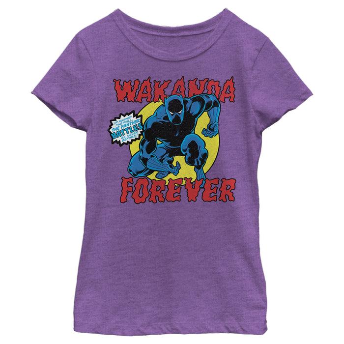 fifth sun Girl's Marvel Black Panther Retro Battle T-Shirt